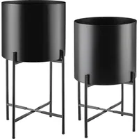 Tectake tectake® Pflanzenständer, 2-teilig, im Industrial Style, pulverbeschichteter Stahl,
