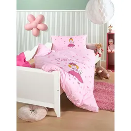 Optidream Renforcé Kinderbettwäsche Prinzessin 100x135 cm - 40x60 cm