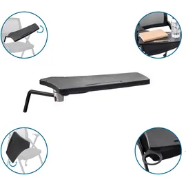 HJH Office Schreibtablett für Seminarstuhl Priority II Schreibunterlage mit integrierter Stiftablage, Schwarz,