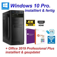 PC Büro COMPUTER QUAD CORE 8GB DDR4 RAM 1000GB SSD komplett Windows 10 Office 55