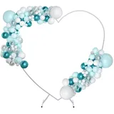 Garbenat Hochzeitsbogen Herz-geformte Traubogen Hochzeit 200 x 210cm Ballonbogen Gestell Metall Hintergrund Bogen Ständer Hochzeits Bogen Gestell Kit für Geburtstag Party Events Hochzeit Dekor (Weiß)