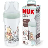 NUK Perfect Match Babyflasche | Ab 3 Monate | Passt sich dem Baby an | Temperature Control | Anti-Colic | 260 ml | BPA-frei | Silikontrinksauger, Medium | Disneys Winnie Puuh