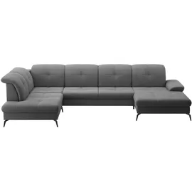 sit&more Wohnlandschaft SIT & MORE "Amica, U-Form, inkl. Sitztiefenverstellung und Armteilverstellung", grau, B:357cm H:90cm T:231cm, 90% Polyester, 10% Polyamid, Sofas, Wohnlandschaft, wahlweise mit Kopfteilverstellung, Bettfunktion und Bettkasten