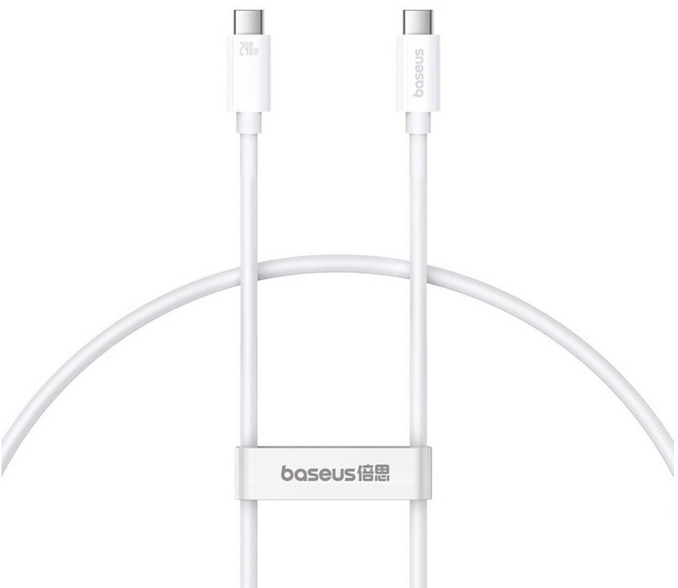Baseus CB000068 USB-C – USB-C-Kabel 240 W PD 8K 60 Hz 1 m – Weiß Smartphone-Kabel, (100 cm) weiß