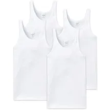 SCHIESSER Herren Unterhemd 4er Pack - ärmellos, Cotton Essentials, Feinripp Weiß L