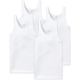 SCHIESSER Herren Unterhemd 4er Pack - ärmellos, Cotton Essentials, Feinripp Weiß L