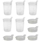 Body Products Schnabelbecher 250 ml Set 5 Unterteile + 10 Deckel