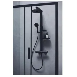 Ideal Standard Alu+ Duschsystem Thermostat mit Regen- & Handbrause Schwarz Matt
