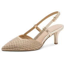 Marco Tozzi Damen Pumps weiches Feel Me Fußbett weiches Innenfutter Modisch, metallic (Gold), 38 EU