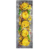 levandeo Wanduhr Alu-Dibond 30x30cm Uhr Alubild Nudeln Pasta Nudelnest Wanddeko Deko Aluminium Küchendeko Küchenuhr Einrichtung