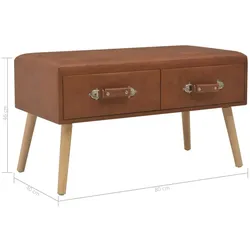 Couchtisch Kunstleder | vidaXL : Farbe - Braun