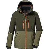 KILLTEC Jungen Skijacke/Funktionsjacke mit Kapuze und Schneefang KSW 388 BYS SKI JCKT, oliv, 152,