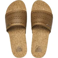 Reef Sandalen CUSHION SCOUT Pantoletten mit veganem Lederriemen - Braun - 35