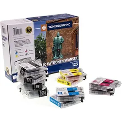 10 XL-Druckerpatronen ersetzen LC-123BK,C,M,Y