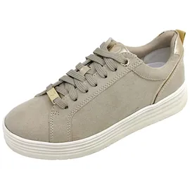 Marco Tozzi Damen Plateau Sneaker Schnürsenkeln Bequem, Beige (Dune Comb),