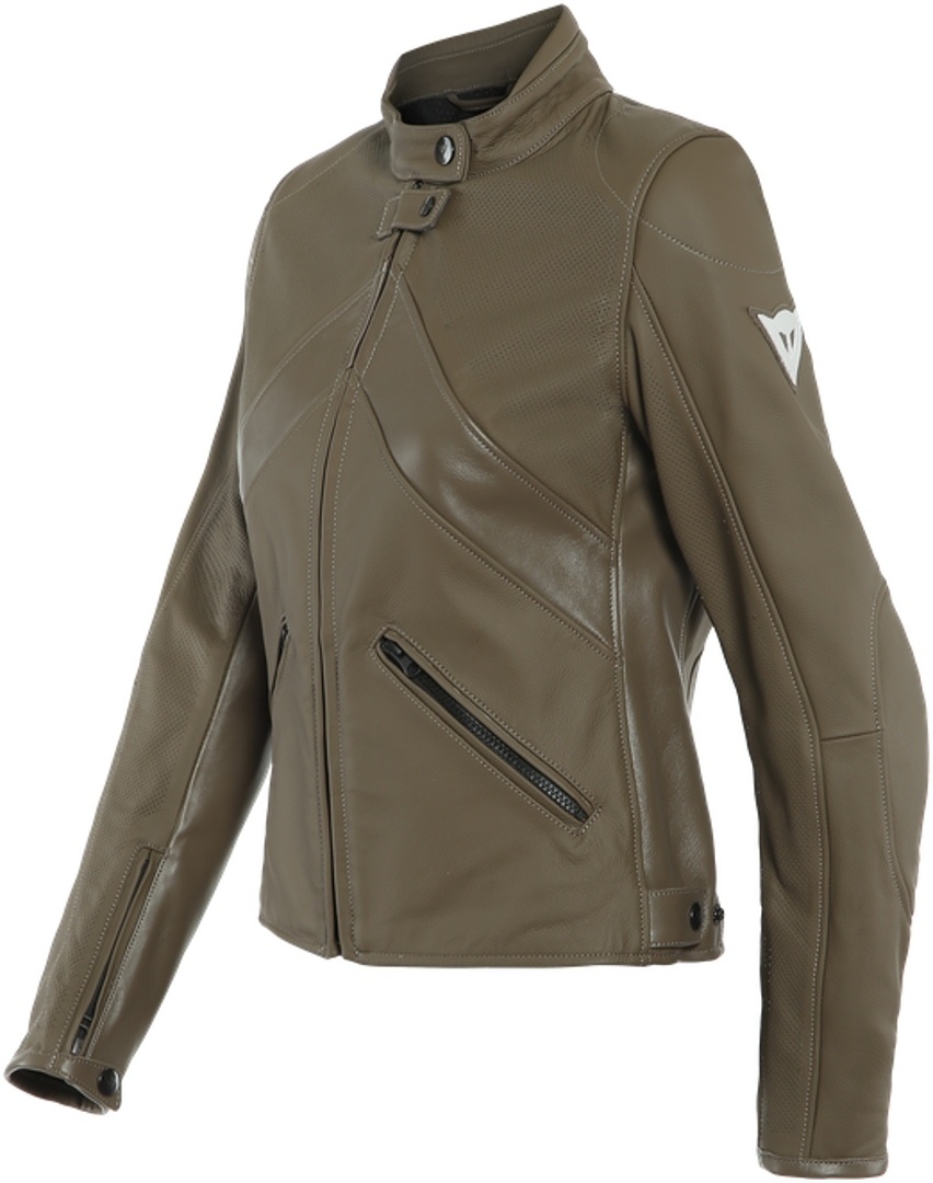 Dainese Santa Monica Perforierte Damen Motorrad Lederjacke, braun, Größe 38