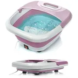 First Austria TZS First Austria Klappbares Fußsprudelbad mit Heizung | Pink | Vibration & Sprudelfunktion | Fuß-Massage-Gerät | Fußbadewanne | max. 45°C | Pediküre