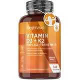 Vitamin D3 K2 2000 IE - 2 Jahr Vorrat - 365 Tabletten mit 200μg Vit K2-100% All-Trans MK-7-1 Tablette/2 Tage - Kleine Tabletten aus natürlichen Zutaten - Vegane Quelle (Flechten) - WeightWorld