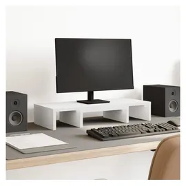 vidaXL Monitorständer Verstellbar Weiß 60x24x10,5 cm Holzwerkstoff