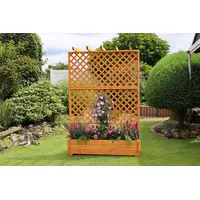 Promadino Spalier mit Pflanzkasten 140 x 65 cm Braun