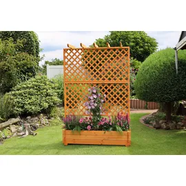 Promadino Spalier mit Pflanzkasten 140 x 65 cm Braun