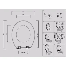 Primaster WC-Sitz mit Absenkautomatik Betonoptik Grau