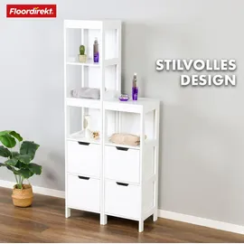 Floordirekt Idaho Badezimmerschrank 30 x 30 x 144 cm Weiß