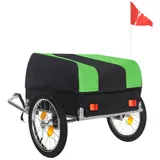 CHICFURN Fahrradlastenanhänger Fahrrad-Lastenanhänger mit abnehmbarer wasserdichter Abdeckung, 40 kg Tragkraft, 16-Zoll-Geländeräder, faltbar, Grün/Schwarz grün|schwarz