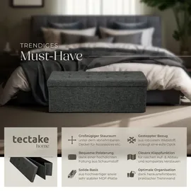 Tectake Sitzbank Faltbar Dunkelgrau 110 x 38 x 38 cm