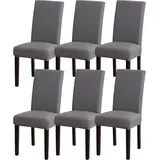 Sufdari Stuhlhussen 6Er Set Grau, Stretch Esszimmer Stuhlbezug Für Esszimmerstüh