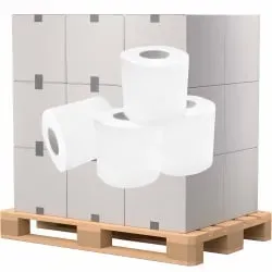 Toilettenpapier, Tissue, 3-lagig, hochweiß AG-013 , 1⁄2 Palette = 120 Packungen à 8 x 150 Blatt