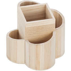 Stiftehalter aus Holz, natur, 15,5 x 15,5 x 13 cm