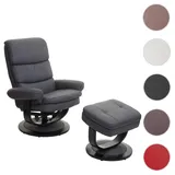 Mendler Relaxsessel HWC-C16, Fernsehsessel TV-Sessel Hocker mit Staufach, MVG-zertifiziert ~ Kunstleder mattgrau