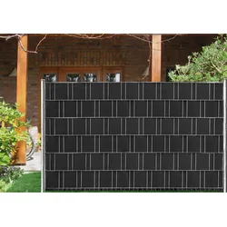 Sichtschutzstreifen GARDEN 'N' MORE "Dekor-Fertigstreifen", schwarz (geflecht, struktur, anthrazit), H:19cm, Kunststoff, Zaunelemente, Rattan Geflecht-Struktur, 5 Streifen, 2,1m lang, 19cm hoch, anthrazit