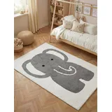 HANSE HOME Emil, creme Grau, B:140cm H:10mm L:200cm, Baumwolle, Teppiche, Kinderteppich, waschbar, Handgemacht, Baumwolle, rutschfest, Spielteppich, Kinderzimmer