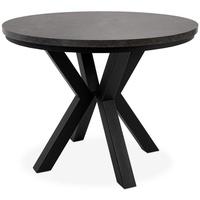 Konsimo Esstisch ROSTEL Ausziehbar Rund Tisch, hergestellt in der EU, Industrial-Stil, ausziehbar bis 220cm grau|schwarz
