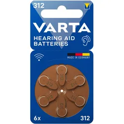 VARTA Hearing Aid Batteries 312 Hörgeräte Batterie (6er Blister)