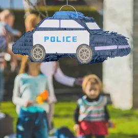 Relaxdays Pinata Polizei HxBxT: 22 x 50 x 16 cm Blau