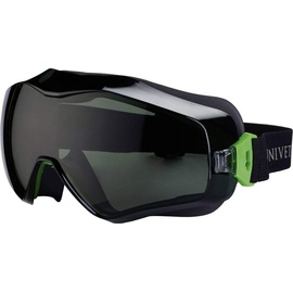 Univet 6X3 6X3-00-05 Vollsichtbrille mit Antibeschlag-Schutz, inkl. UV-Schutz Schwarz, Grün EN