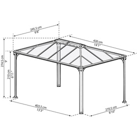 CANOPIA Martinique 4,3 x 2,95 m bronze/grau