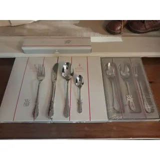 WMF CROMARGAN - LUXEMBURG - 3x 4 tlg MENÜBESTECK für 3 PERSONEN + 3 VORLEGETEILE