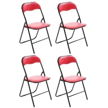 CLP Klappstuhl Felix 45 x 45 x 78 cm rot/schwarz 4 St.