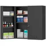GiPP Medizinschrank, Schwarz, Kunststoff, Rechteckig,Rechteckig, Bodenplatte, 55x60x18 cm, Badezimmer, Badezimmerschränke, Medizinschränke