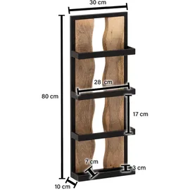 Wohnling Wandregal 80 x 30 x 10 cm Braun/Schwarz