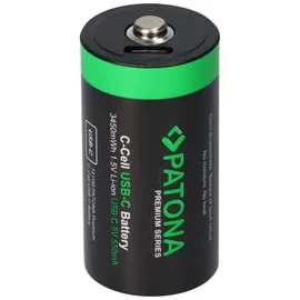 PATONA 2x LR14 Baby C Premium Akkus 3,5Wh mit USB-C und Ladekabel