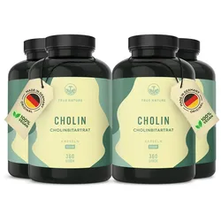 Cholin Kapseln - Cholinbitartrat - 16 Monate Vorrat - Vegan 1440 St