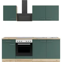 OPTIFIT Küchenzeile Savona 210 cm Steingrün