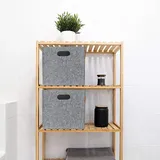 Minimalistische Aufbewahrungskörbe 2er-Set aus Filz 30x30x30 cm dunkelgrau hellgrau - Hellgrau