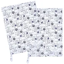 Krasilnikoff Geschirrhandtuch Bunnies and Eggs, 70 x 50 cm, grey