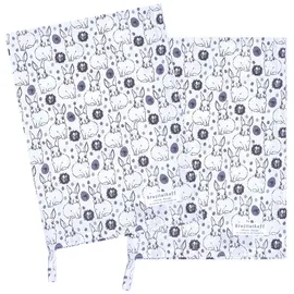 Krasilnikoff Geschirrhandtuch Bunnies and Eggs, 70 x 50 cm, grey